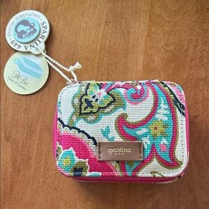 Spartina 449 Pink and Green Patterned Pill Box